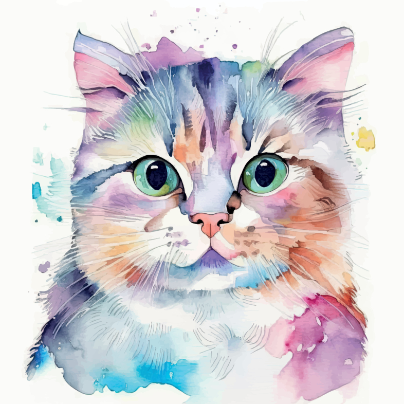 20375851-aquarell-suss-katze-vektor