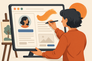 Beispiel für UI/UX-Design mit künstlerischem Stil